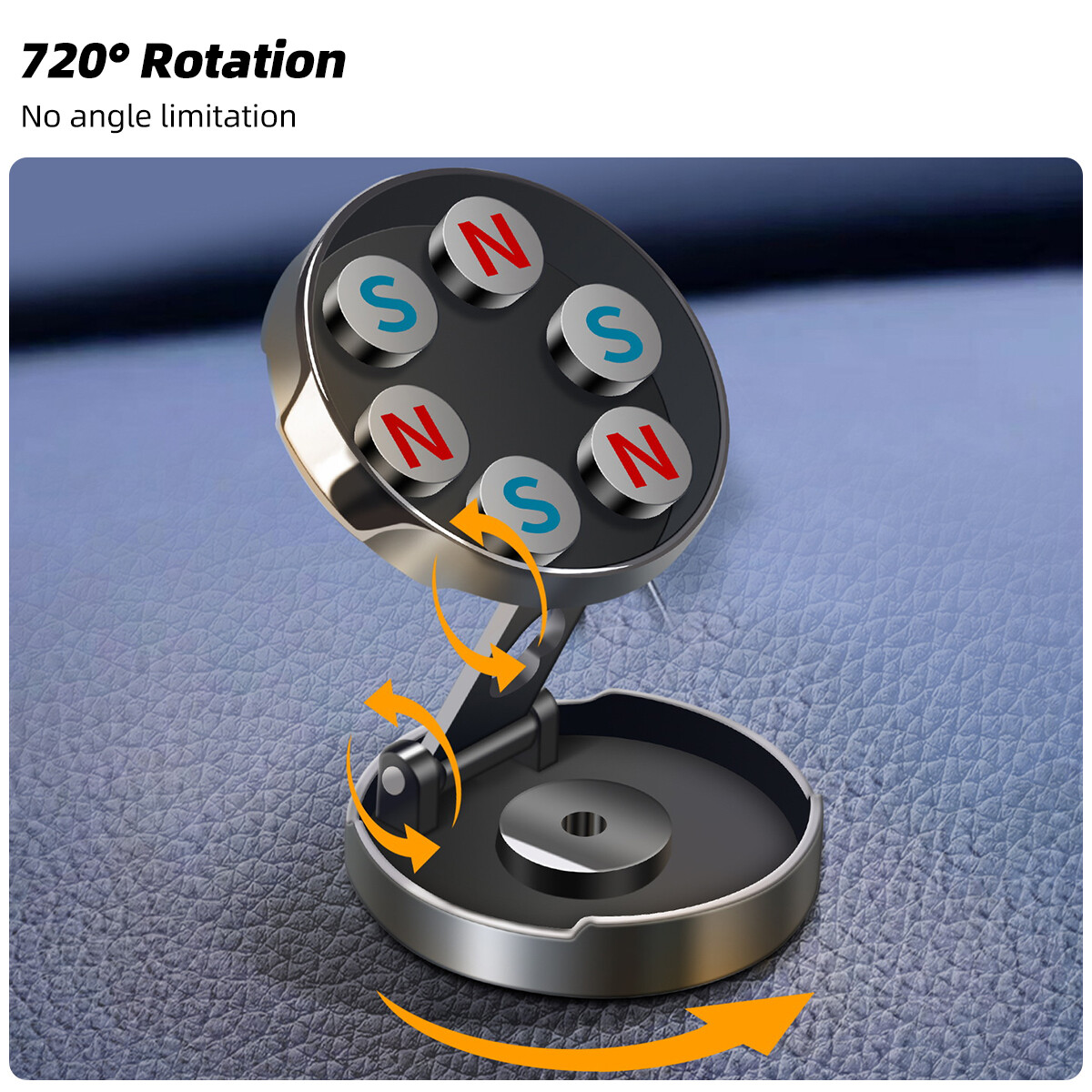 Fonken Vòng gấp bảng điều khiển xe hơi điều hướng GPS Khung giá đỡ cho điện thoại di động tự động xoay chủ đứng