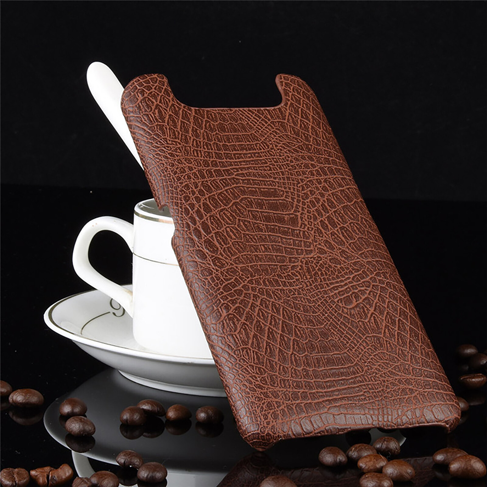 Retro Leather Phone Protective Case Crocodile Pattern Back Cover Solid Color Shell for Samsung Galaxy A80/A90 Phone
