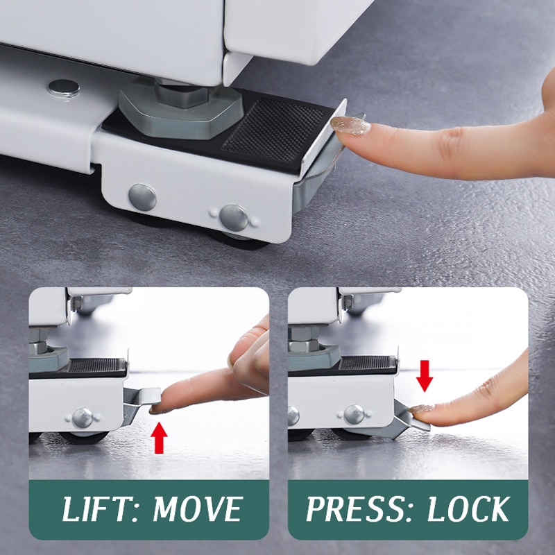 Washing Machine Stand Movable Adjustable Refrigerator Base Mobile Roller Bracket 24 Wheel Universal Washing Machine Dryer Holder