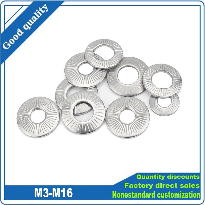 M3~M16 stainless steel saddle washer Metal screw lock Knurled gasket NFE25-511 