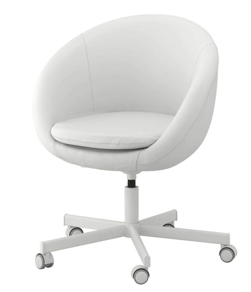 Original Ikea Skruvsta Ysane White Comfortable Cushion Office Work Study Adjustable Swivel Chair