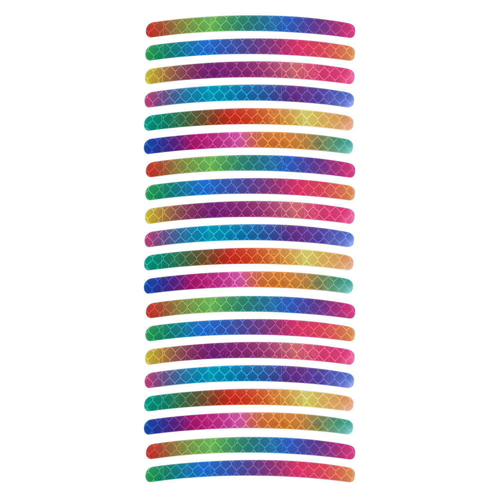 20PCS Fashion Cool Rainbow Reflective Car Wheel Sticker Decoration for Automotive Exterior Self-adhesive Car Sticker Ornaments