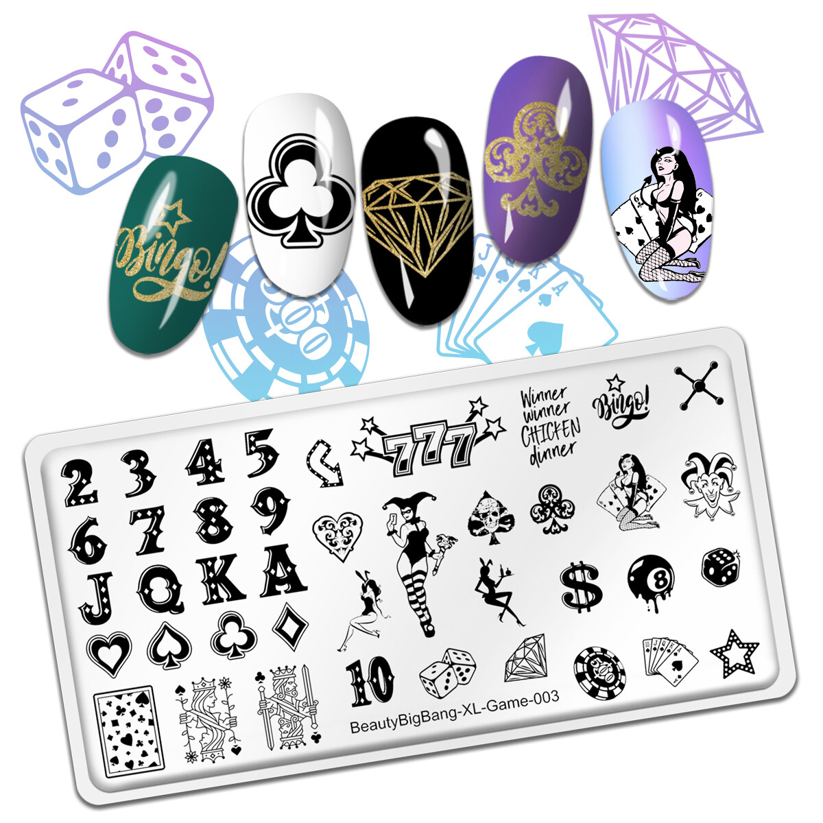 Beautybigbang nail stamping plates number letter design image printing plates stencil stamp tools 003/006 6*12cm