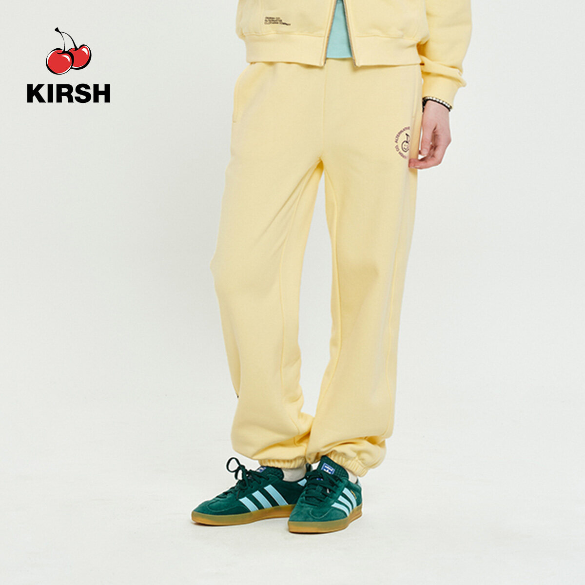 ★2023FW新作★KIRSH★DOODLE CHERRY CIRCLE LOGO JOGGER PANTS KIRSH Doodle Cherry Circle Logo Jogger Pants Sky | Joggers