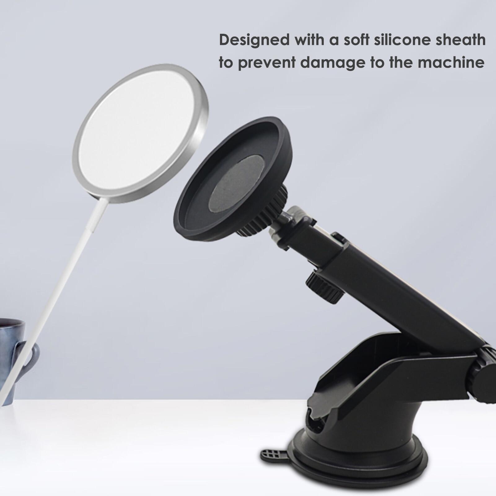 HOCE For Magsafe Charger Car Phone Holder For iPhone 12 13 14 Pro Mini Pro Max Telescopic Suction Cup Car Dashboard Mount Cell Phone Stand