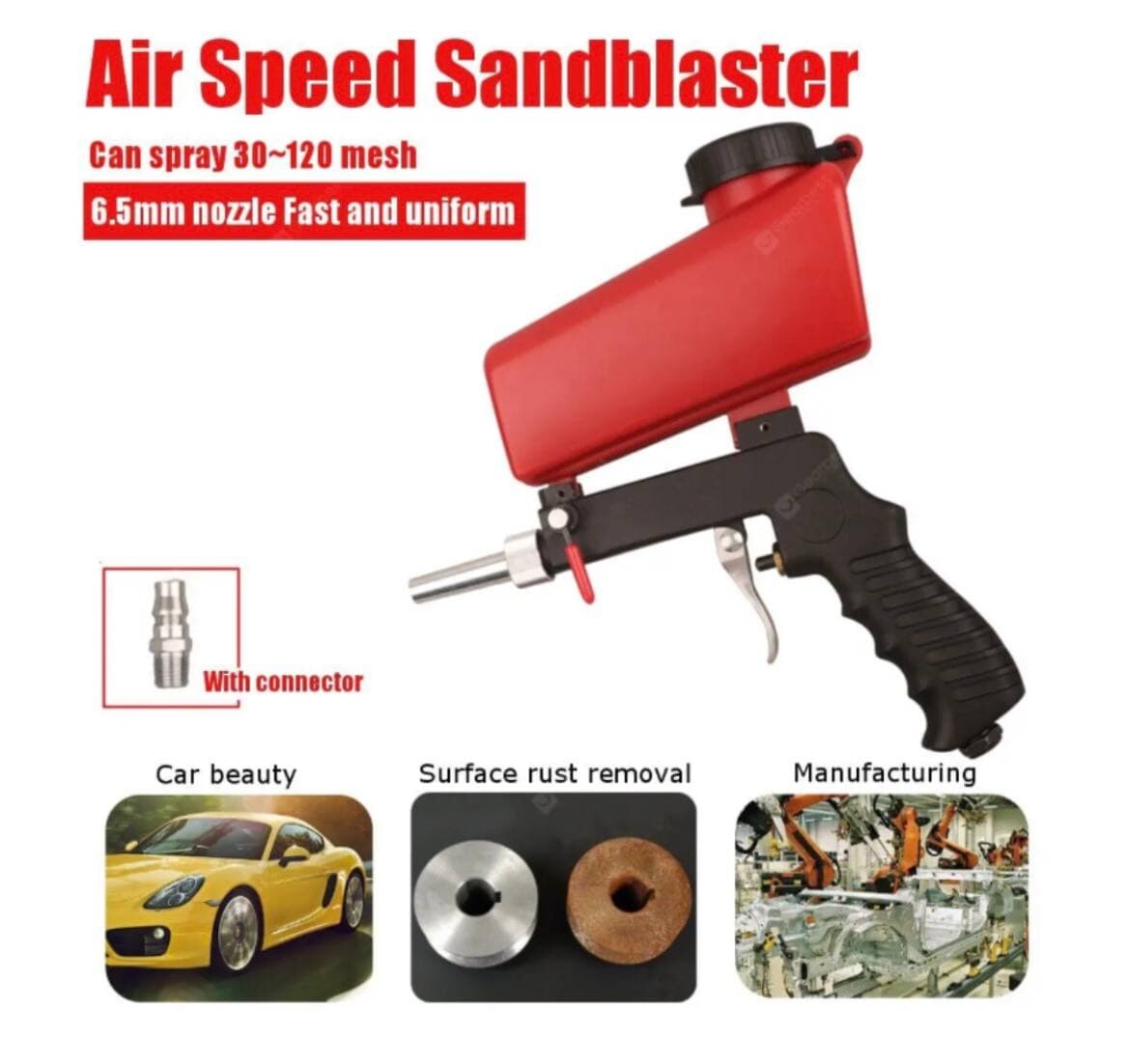 【Ready Stock】Portable Gravity Sandblasting Gun Pneumatic Sandblasting