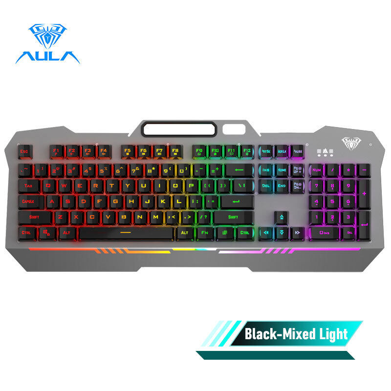 AULA F3010 Gaming Wired Keyboard Mobile Phone Placement and 26-key Anti-ghosting 3 Free Adjustment Modes for Desktop and Laptop Singapore