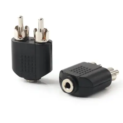 3.5mm (1/8 inch) Female to Two RCA Male Audio Heads, 3.5mm (1/8 inch) F One-Two RCA M Stereo Interconnect Audio Adapter (1 PC)