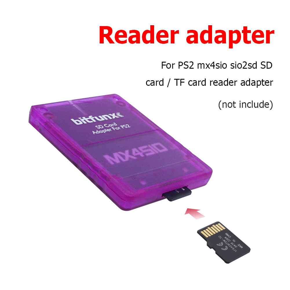 Transparent Portable Card Reader for PS2 MX4SIO SIO2SD Memory Card Adapter