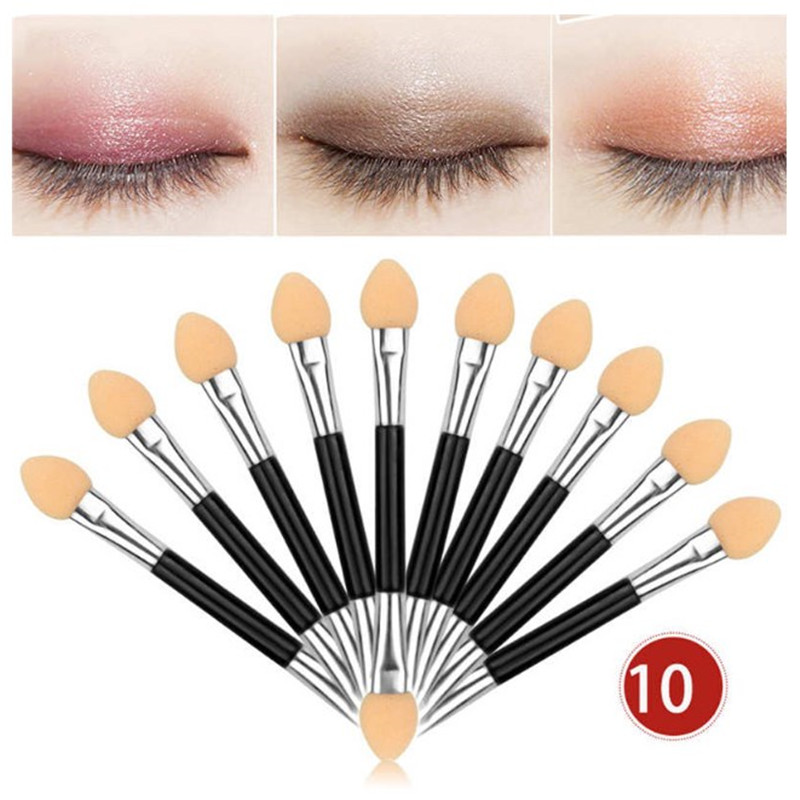 【BeautyMalls】10pcs Eye shadow Brush Makeup Dual Sided Sponge Nylon Set Eye Shadow Brushes For Cosmetic Applicator Makeup