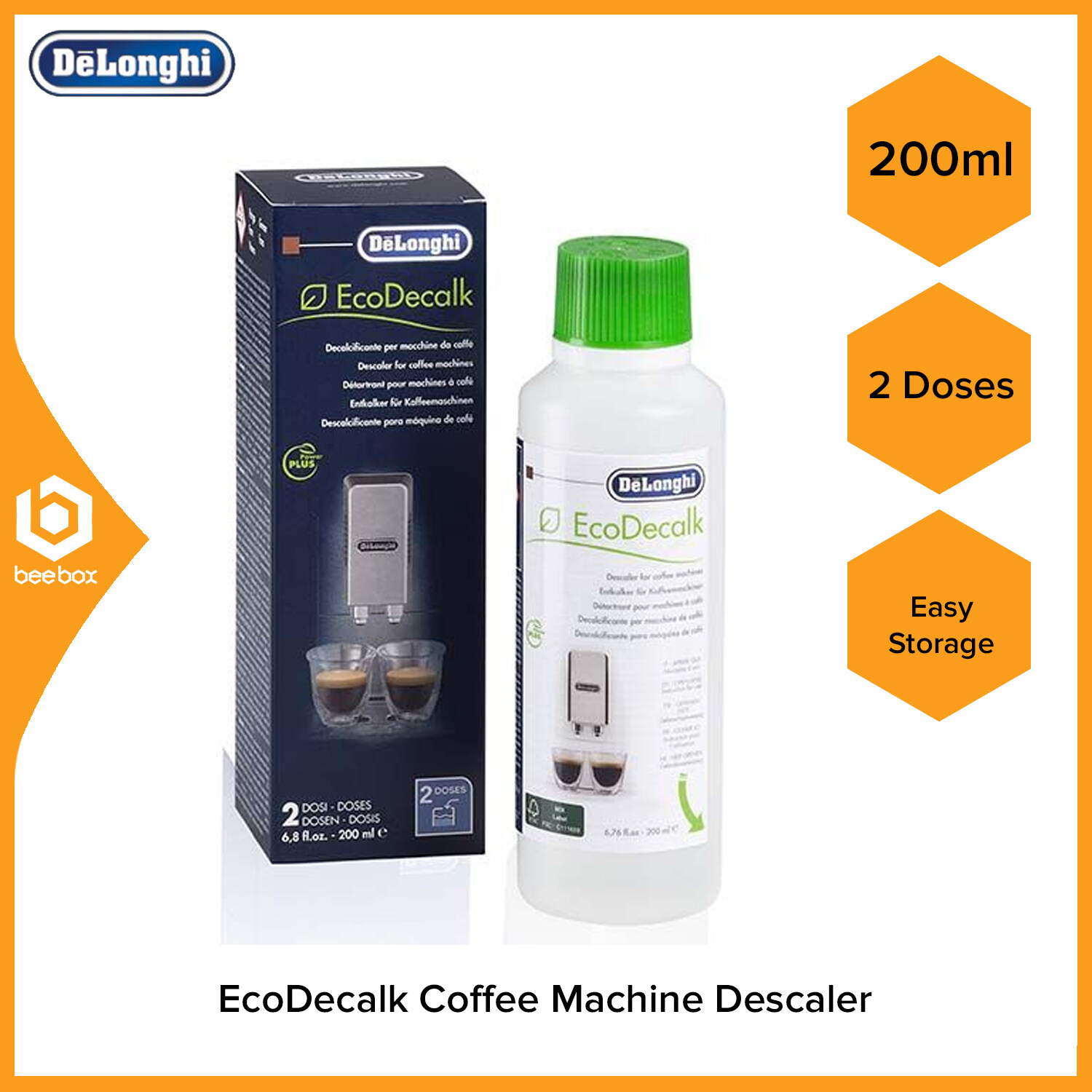 DeLonghi EcoDecalk Mini DLSC200 / DLSC202 Descaler Easy Cleaning Set