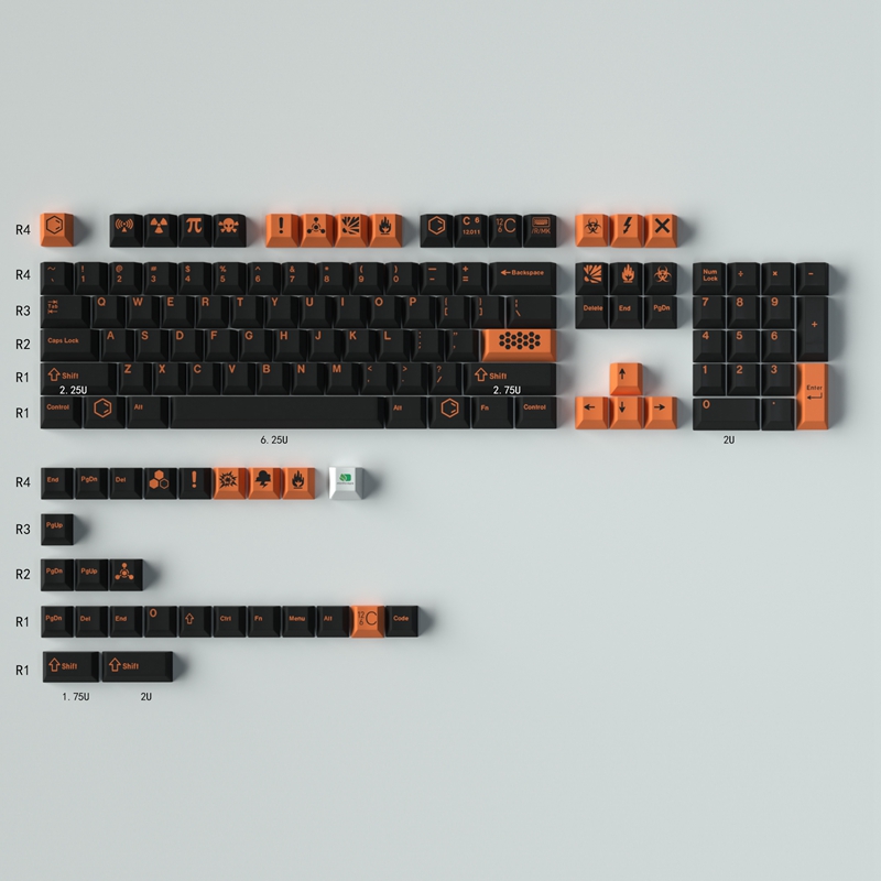 【Keycap only】gmk Carbon Keycap 130 phím anh đào Chiều cao PBT năm mặt thăng hoa Keycaps cho công tắc Cherry MX Bàn Phím Cơ RK61/Anne Pro 2/gk61