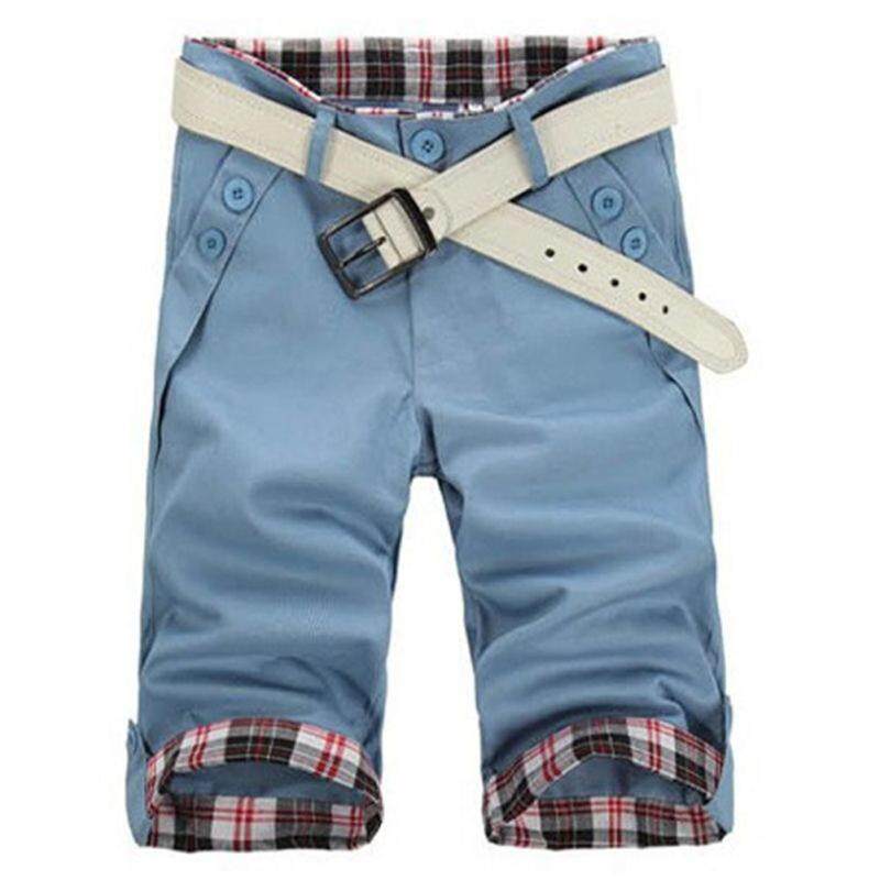 Nơi bán Wenchengbo®Bãi Biển Mùa Hè Nam Đơn Giản Chắp Ghép Kẻ Sọc Bật Lên Quần Short Quần Tây Thứ Năm Quần