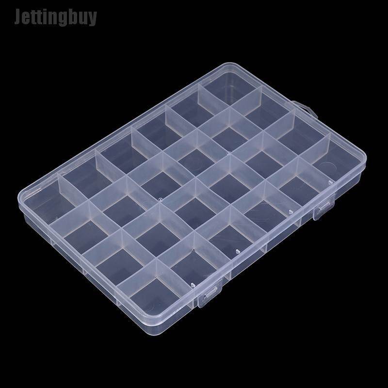[Jettingbuy] Hộp Nhựa 24 Ngăn Hộp Đựng Hạt Trang Sức Hộp Đựng Đồ Thủ Công