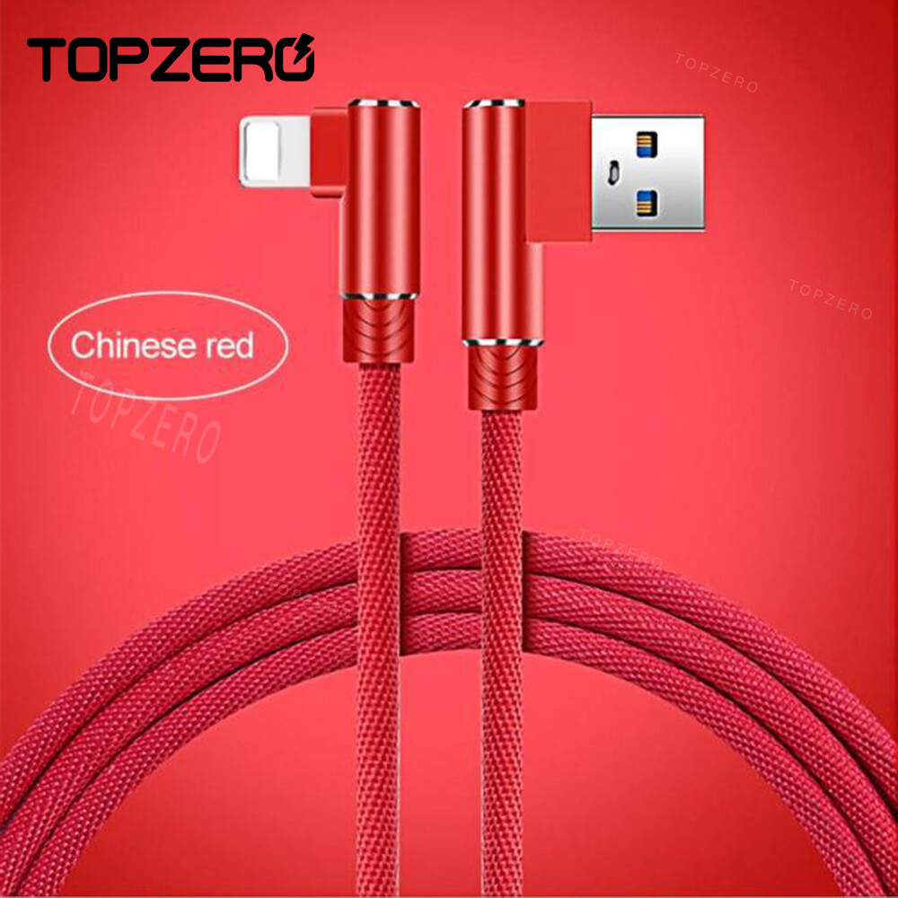 TOPZERO 90 Degree USB Cable For OPPO Huawei iPhone 6 7 8 Plus X XR XS MAX Samsung Xiaomi Fast Charging Cable USB Data Cord Micro USB Type C Lightning Charger Cable For Huawei P40 P30 OPPO A53 A52 A92 A9 2020 Vivo Y20 Y30 Y50 iPhone 6S Plus 5S