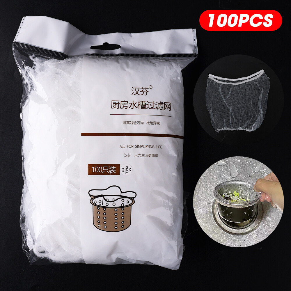 Disposable Sink Filter Mesh Bag Strainer Waste Filter Drainage Hole Garbage Bag Kitchen Clean Supplies