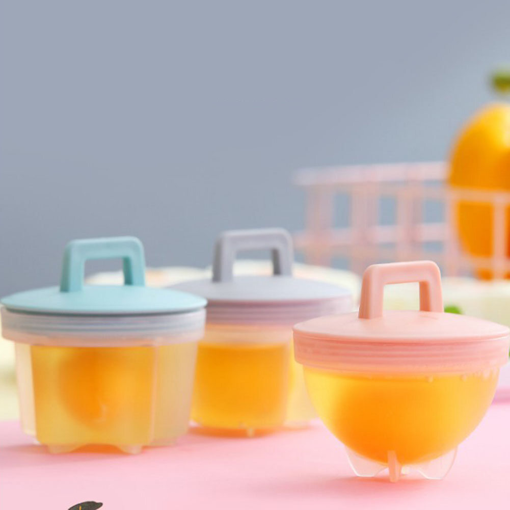 [Chinatera] 4pcs Cute Egg Cooker Plastic Egg Poacher Set Kitchen Egg Cooker Tools Egg Mold Form With Lid Brush Pancake Maker