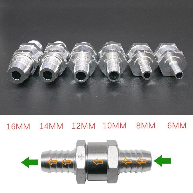 1pcs check valve aluminum alloy fuel one way for cars and ships suitable for carburetor 6/8/10/12/14/16mm