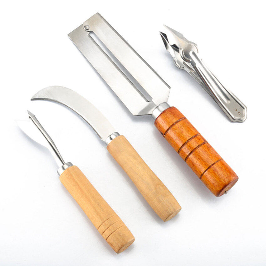 Thìa Dứa Dụng Cụ Lột Vỏ Trái Cây Dứa Bằng Thép Không Gỉ Bộ Dụng Cụ