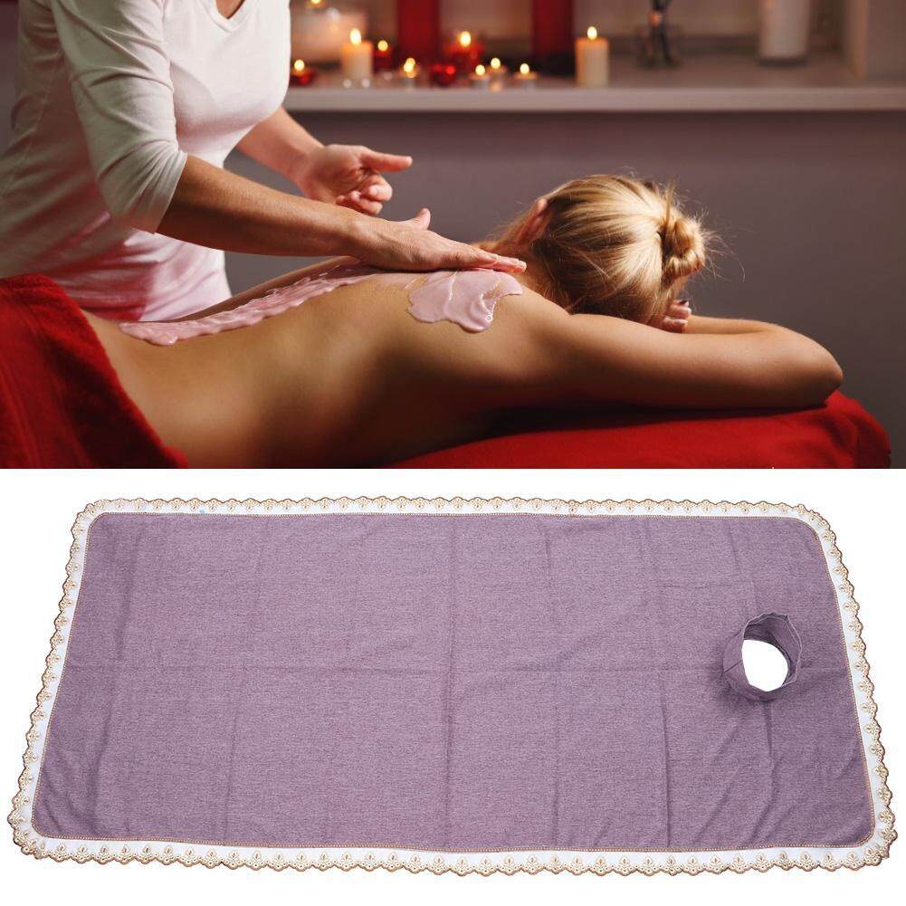Salon Kecantikan Lembar Pijat Tubuh Meja Spa Selimut Seprai dengan Wajah Napas Lubang Ungu (90*200 Plus Lubang Kain)