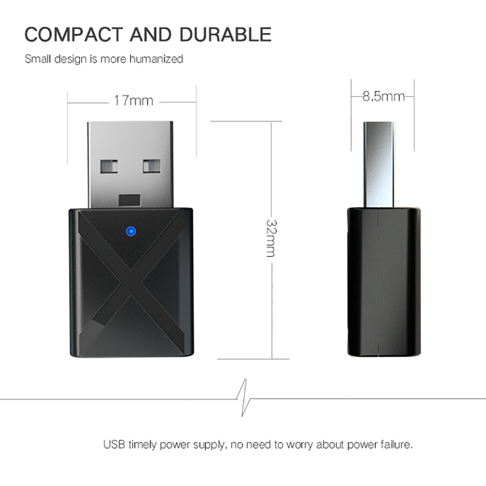 Bộ Thu Phát Âm Thanh USB Bluetooth 5.0 Bộ Chuyển Đổi Âm Thanh Nổi Bluetooth Không Dây Giắc Cắm AUX 3.5Mm Cho Gia Đình T V PC Loa Tai Nghe Xe Hơi