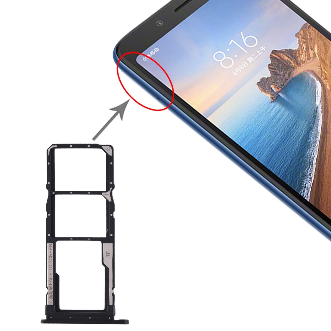 (Hàng Có Sẵn) Khay Thẻ SIM + Khay Thẻ SIM + Khay Thẻ Micro SD Cho Xiaomi Redmi 7A