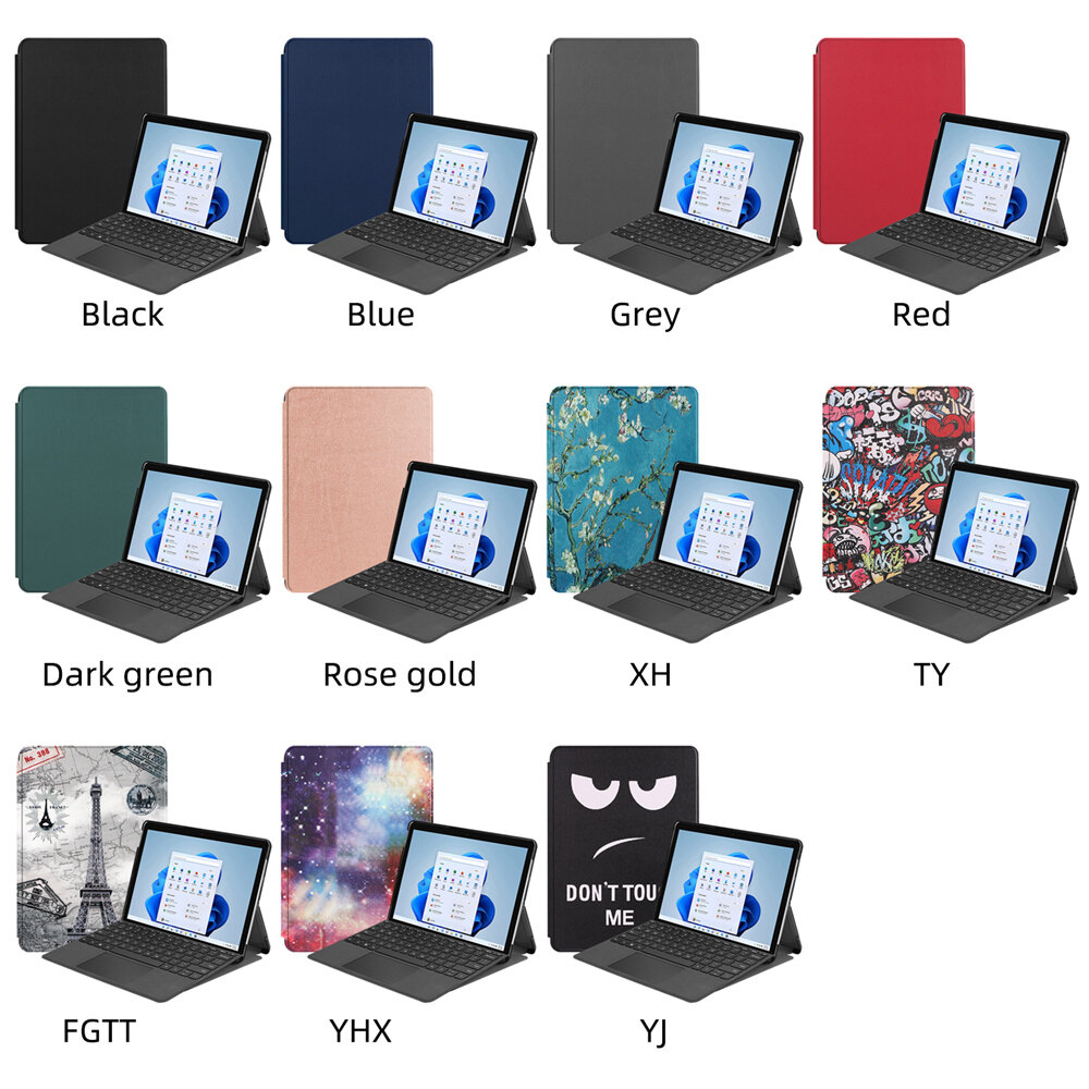 Màu Trơn Vỏ Máy Tính Bảng Cho Microsoft Surface Pro 8 Vỏ Ốp Da Cho Surface Pro 8 Vỏ Siêu Mỏng 13.0 Inch Ốp Lật Đứng Họa Tiết Điện Áp Gấp Làm Đôi