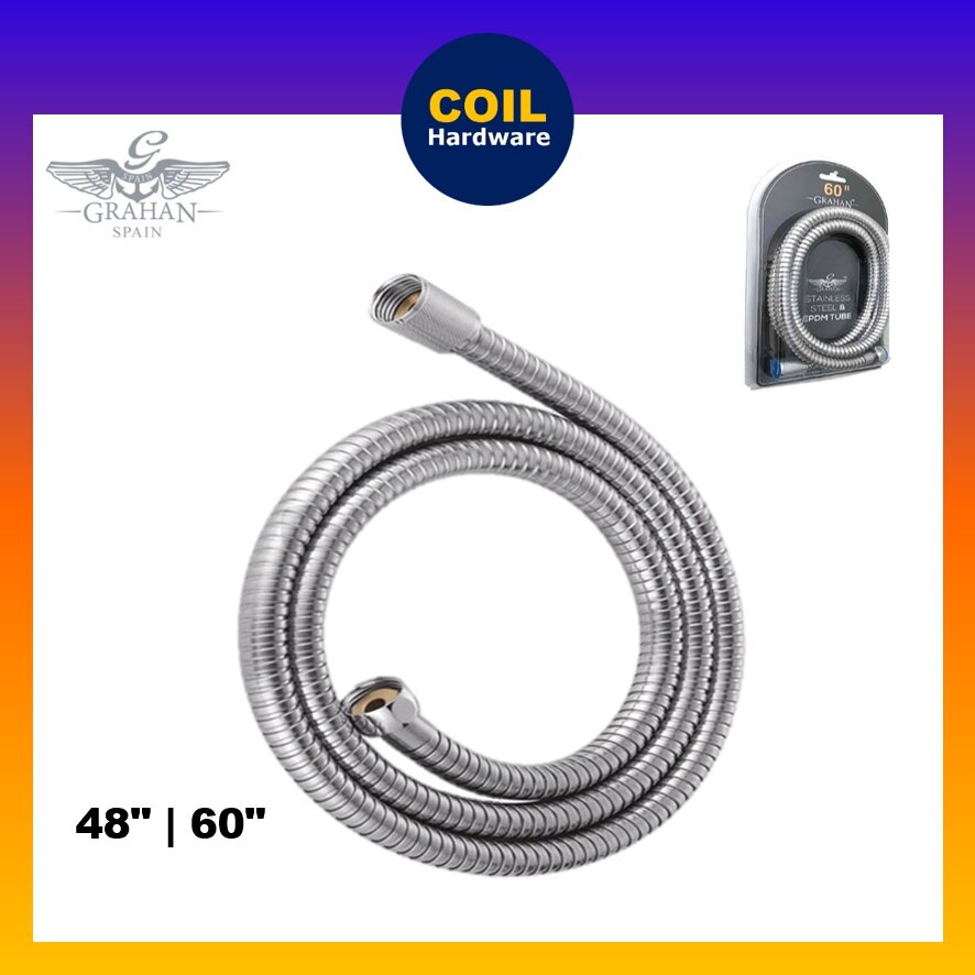 GRAHAN Stainless Steel Flexible Shower Hose (48"/60") Lazada