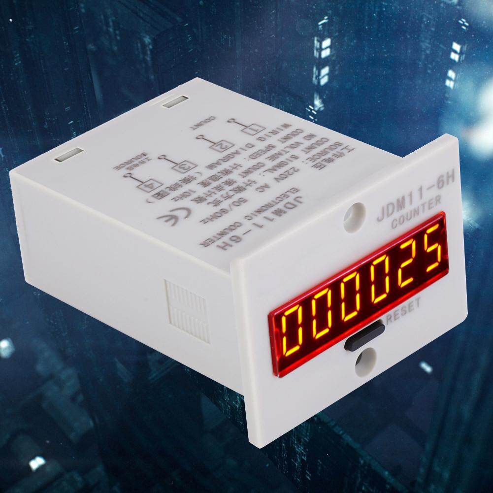 Electronic counter, JDM11-6H 6 digit electronic LED digital display counter relay without voltage counter AC220V
