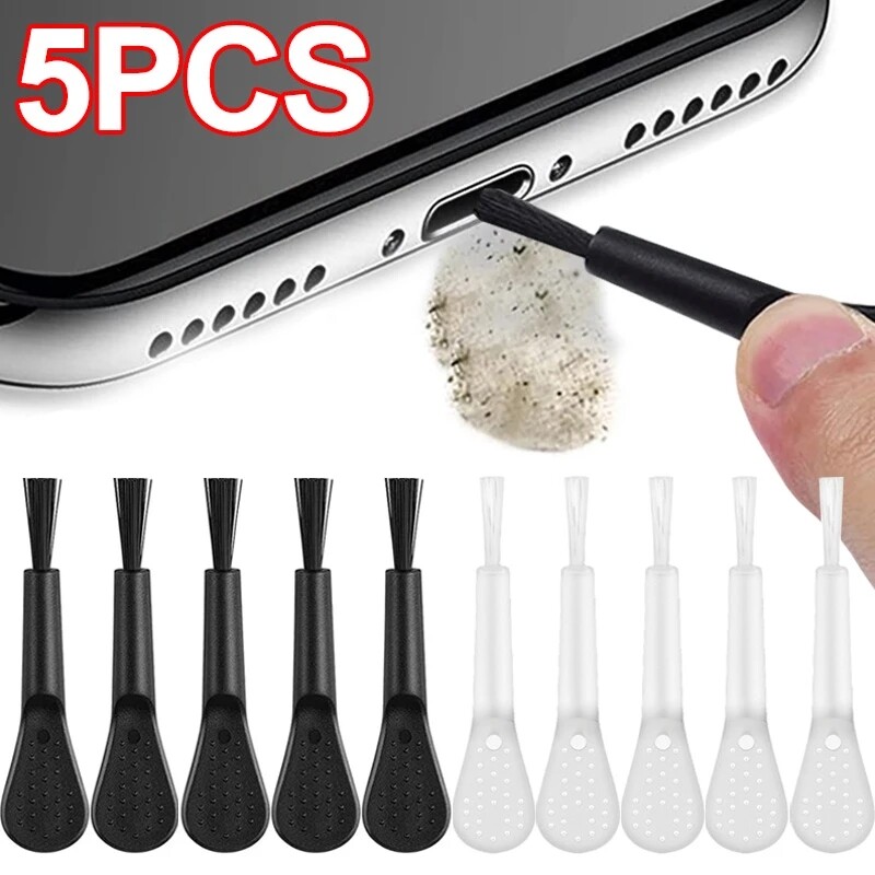 5pcs Bàn phím phổ thông PC Bộ bàn chải vệ sinh máy tính Cọ phủi sạch bụi chống tĩnh cho Bluetooth Tai nghe nhét tai không dây máy tính xách tay điện thoại vệ sinh trong gia đình công cụ