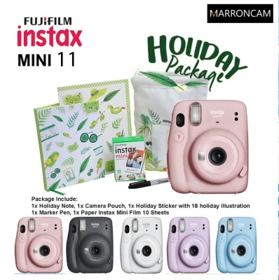 Fujifilm Instax Camera Mini 11 Polaroid Instant Camera Exclusive HOLIDAY PACKAGE [BUY 1 FREE 9]