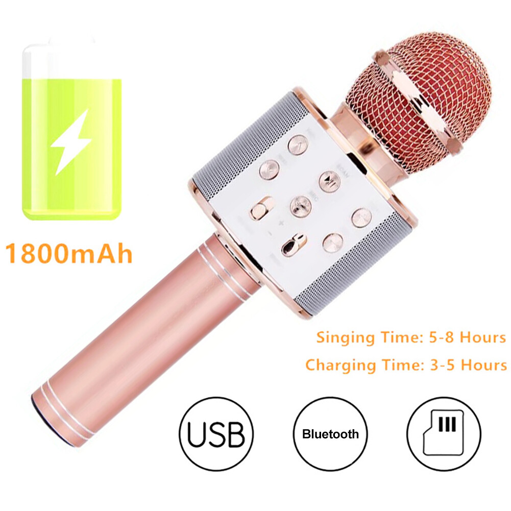 【CozyySpace】 WS858 Microphone Handheld Bluetooth Wireless Karaoke KTV Party Music Singing