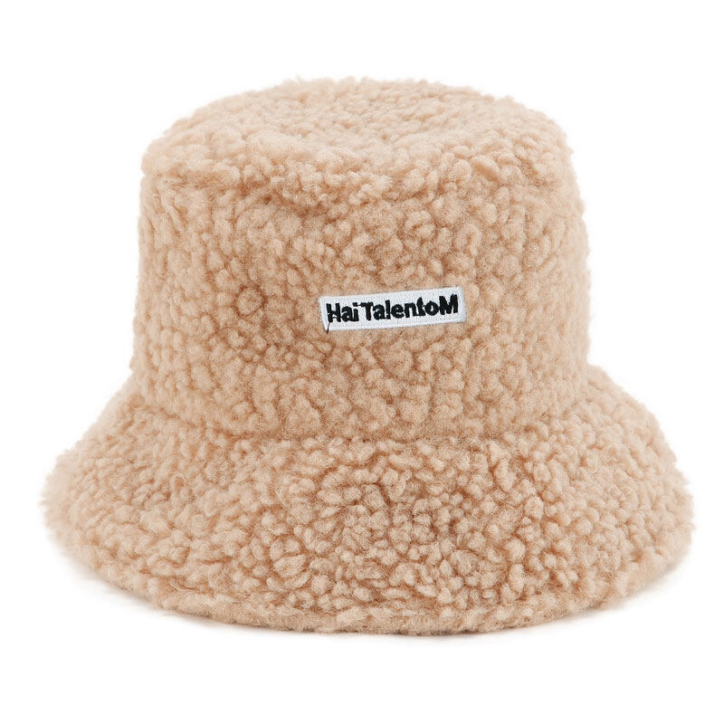 DUOHANZI fisherman hat for women autumn and winter lamb wool warm hat fisherman hat women's sunshade hat