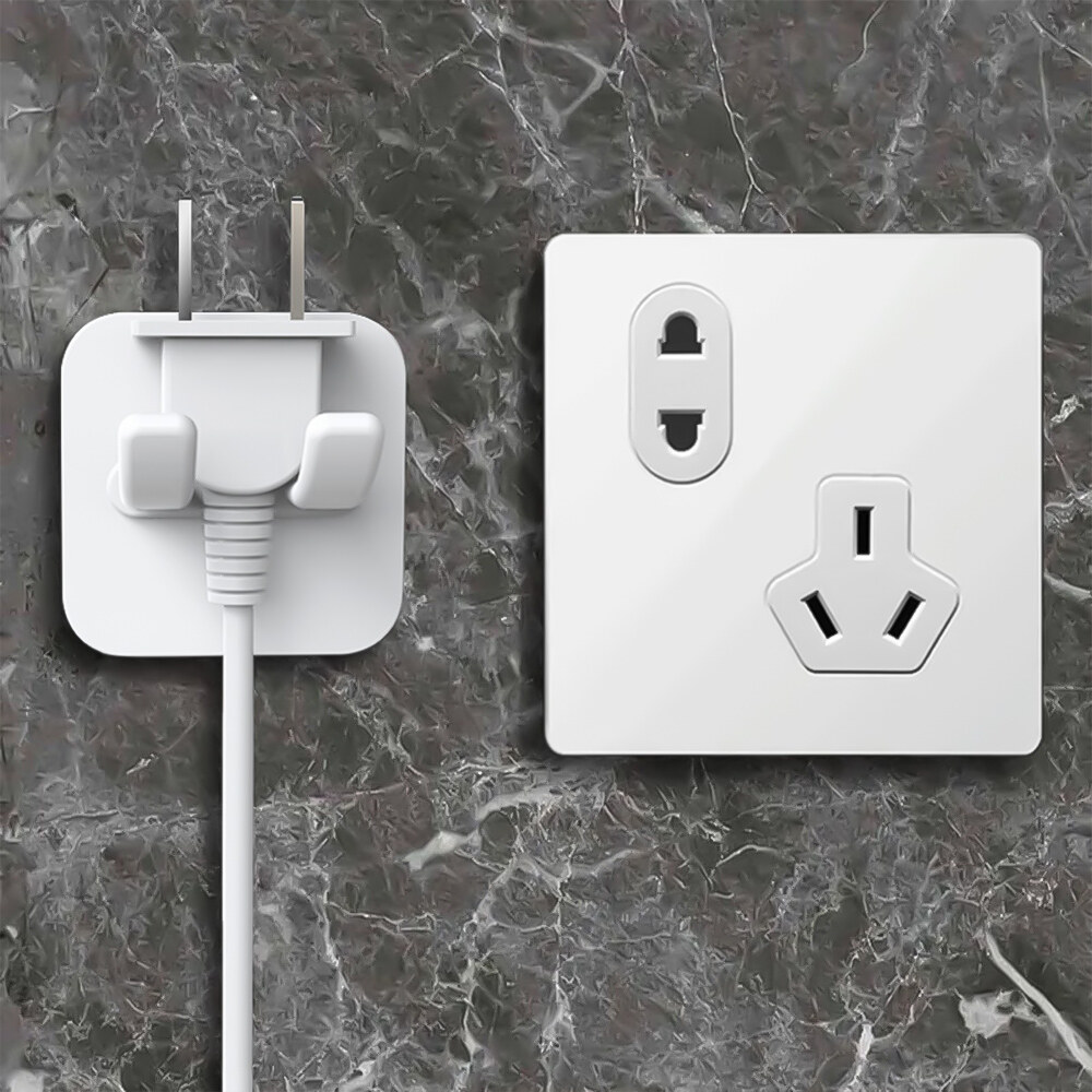 5Pcs Wall Storage Hook Punch-free Power Plug Socket Holder Kitchen Stealth Hook Wall Adhesive Hanger Bathroom Storage Tool
