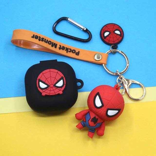 Cartoon Marvel Earphone Case With Key Chain For Samsung Galaxy Buds Live/Buds Pro Wireless Bluetooth Headphone Protective Cover
