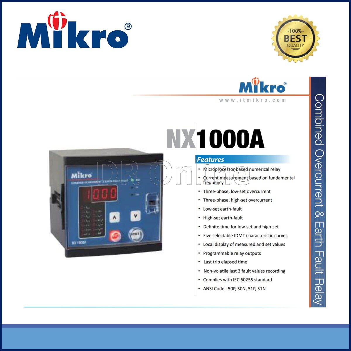 Mikro Combined Overcurrentand Earth Fault Relay 240vac Nx1000a 240a Lazada