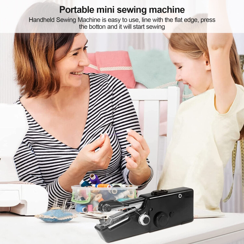 Máy May Cầm Tay, Máy May Mini Cầm Tay Cho Người Mới Bắt Đầu, Máy Khâu Điện Không Dây Kèm Phụ Kiện May Quần Áo, Rèm Cửa, Đồ Thủ Công Sửa Chữa Nhà Cửa & Tự Làm