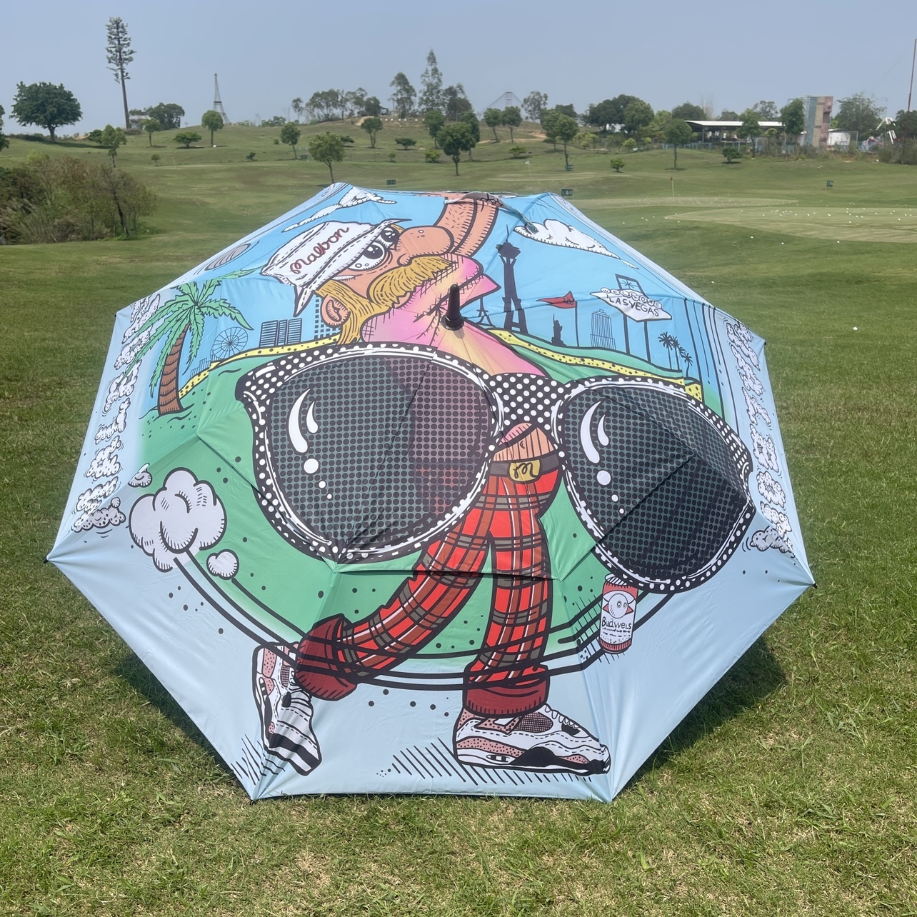 2023 Genuine original South Korea golf Malbon outdoor umbrella against black waste their umbrellas golf umbrella waste their primer UV umbrella