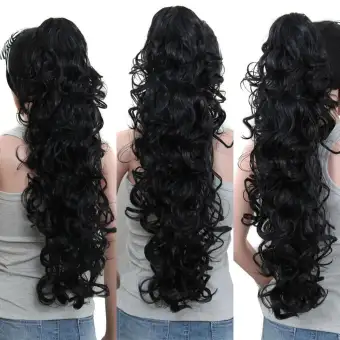 Long Clip In Curly Claw Jaw Ponytail Clip In Hair Extensions Wavy