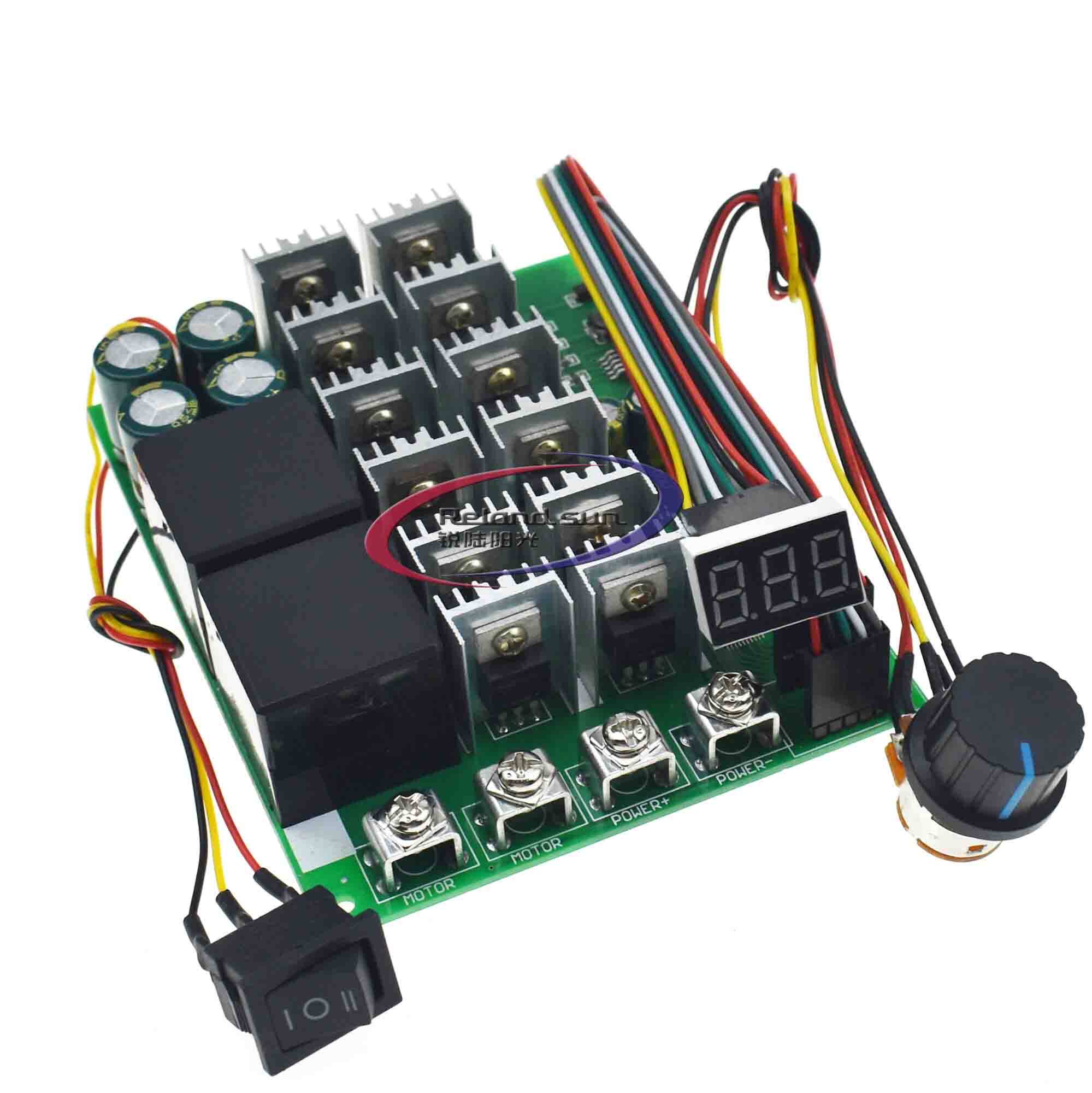 1pcs 60a 10-55v digital display pwm speed controller module forward reversal 0~100% adjustable dc motor 12v 24v 36v 48v max 100a