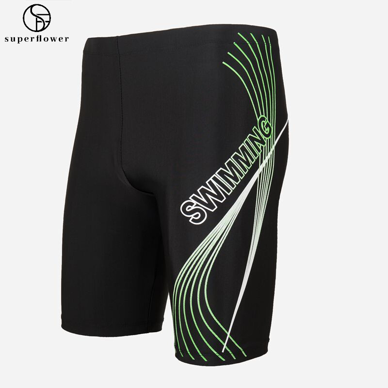 Men's Swimming Shorts Hot Spring High Elastic Quick Drying Large Size Swimwears_voghion.com