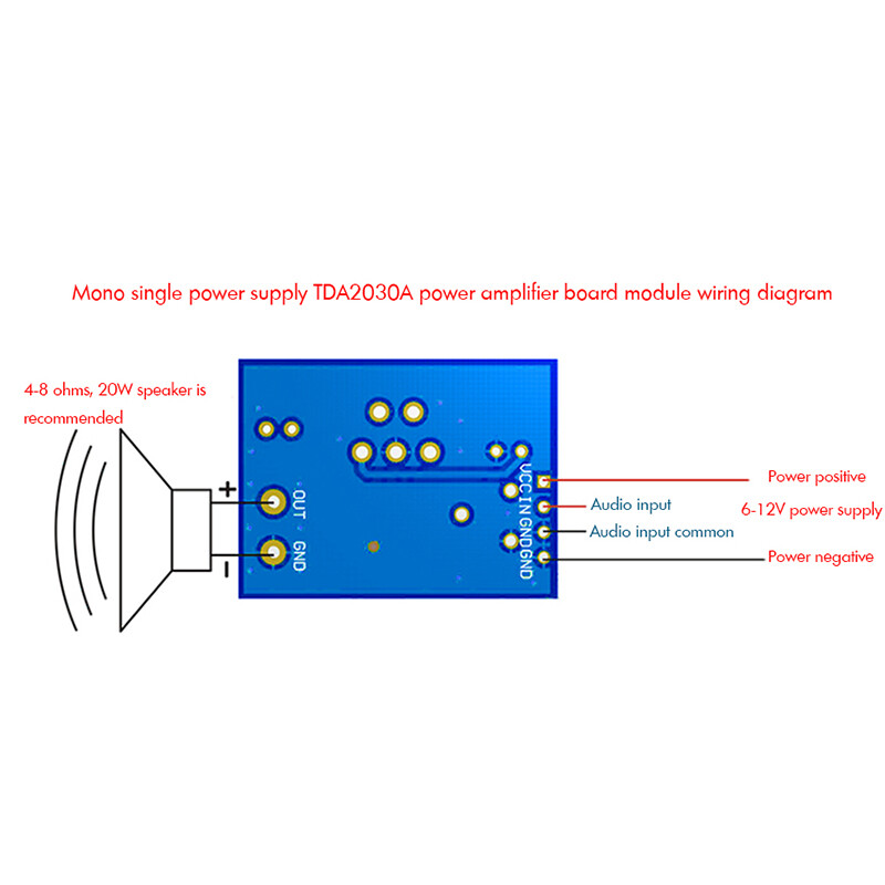 Mini Speaker Amplifier Module Mono Bluetooth Wireless Audio Amplifier Board TDA2030A Digital Amplifier Board Mono 18W 6-12V