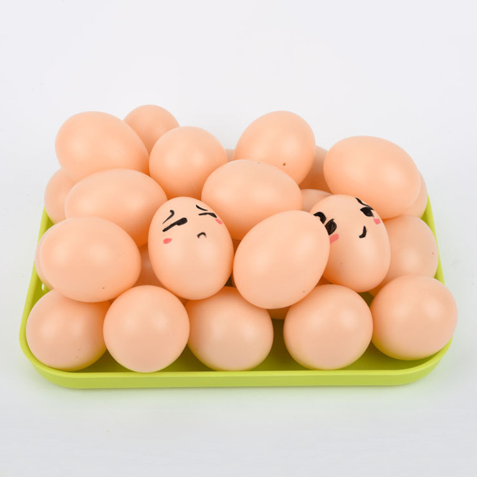 Sanwood® 4Pcs Fall Resistant Artificial Egg Smooth Surface Plastic Realistic DIY Easter Compact Chicken Egg for Kids 4Pcs Novel Small