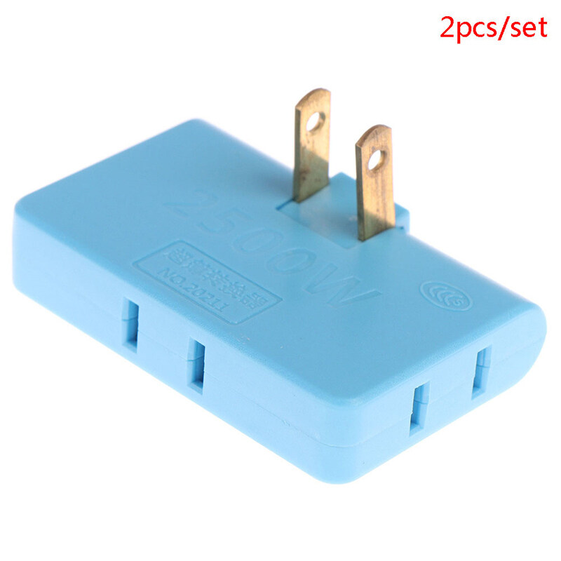 2PC Rotatable Socket Converter One In Three 180 Degree Extension Plug