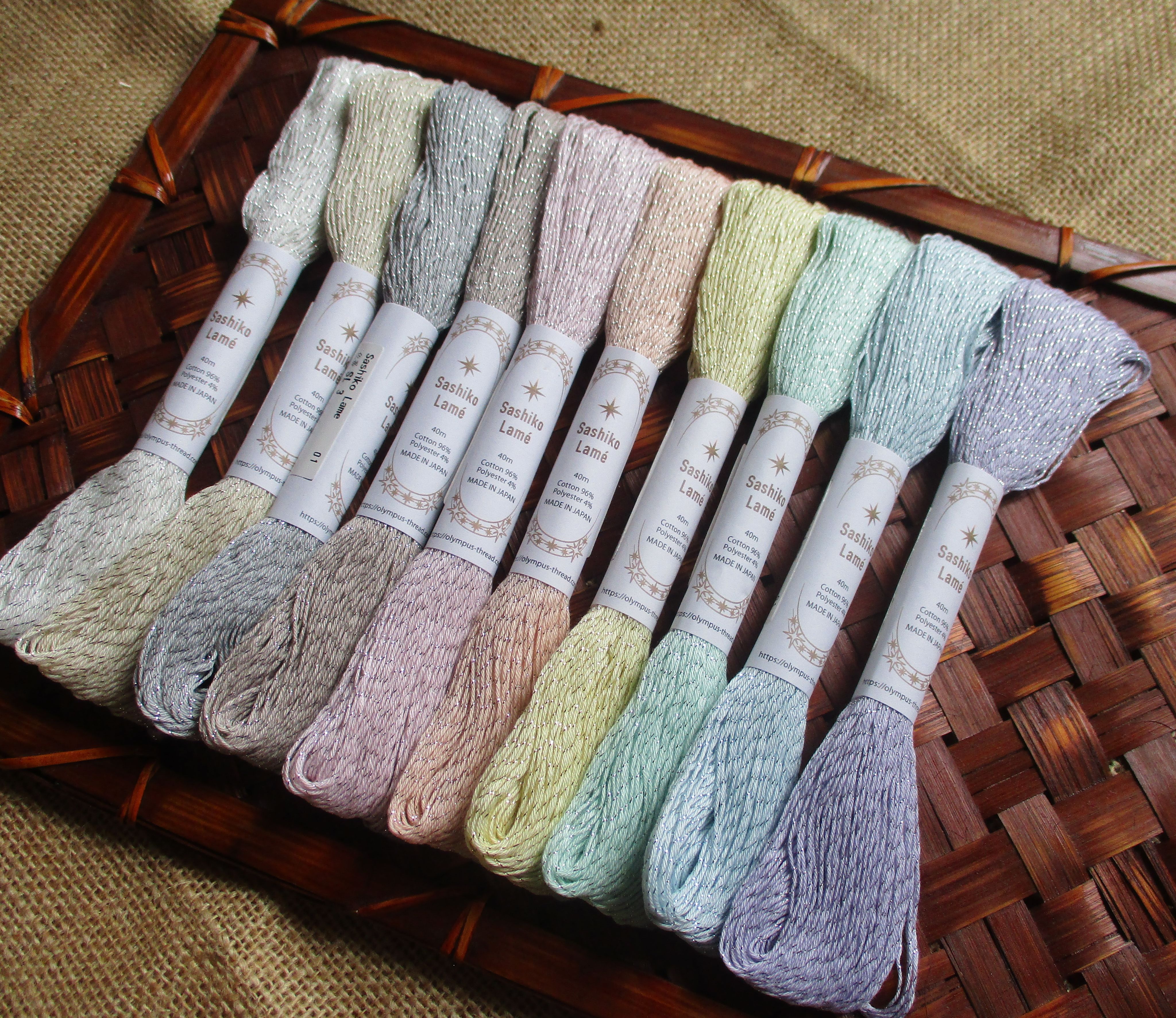 Chỉ Thêu Olympus Sashiko Nhật Bản 100M 24 Màu