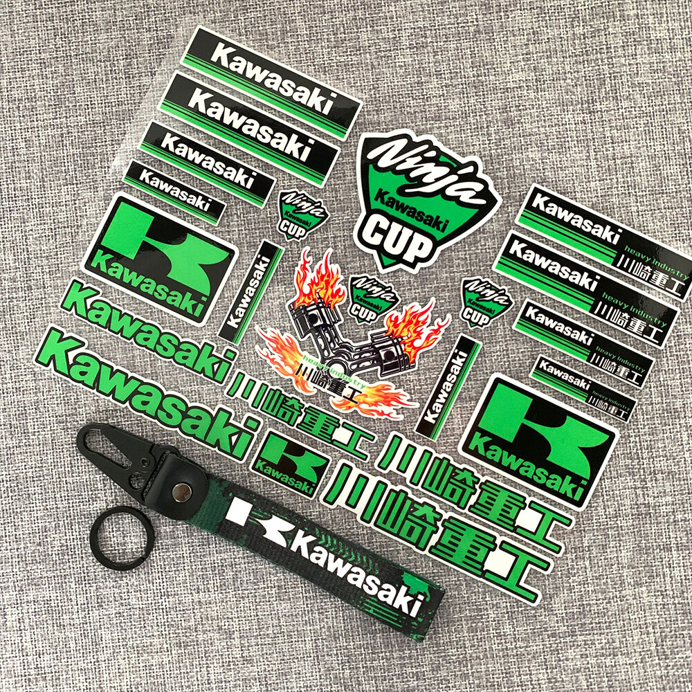 1 Set Reflective Car Styling VINYL STICKERS For Kawasaki Ninja MOTO GP MOTORCYCLE RACING Helmet Motorcycle Stickers Decals