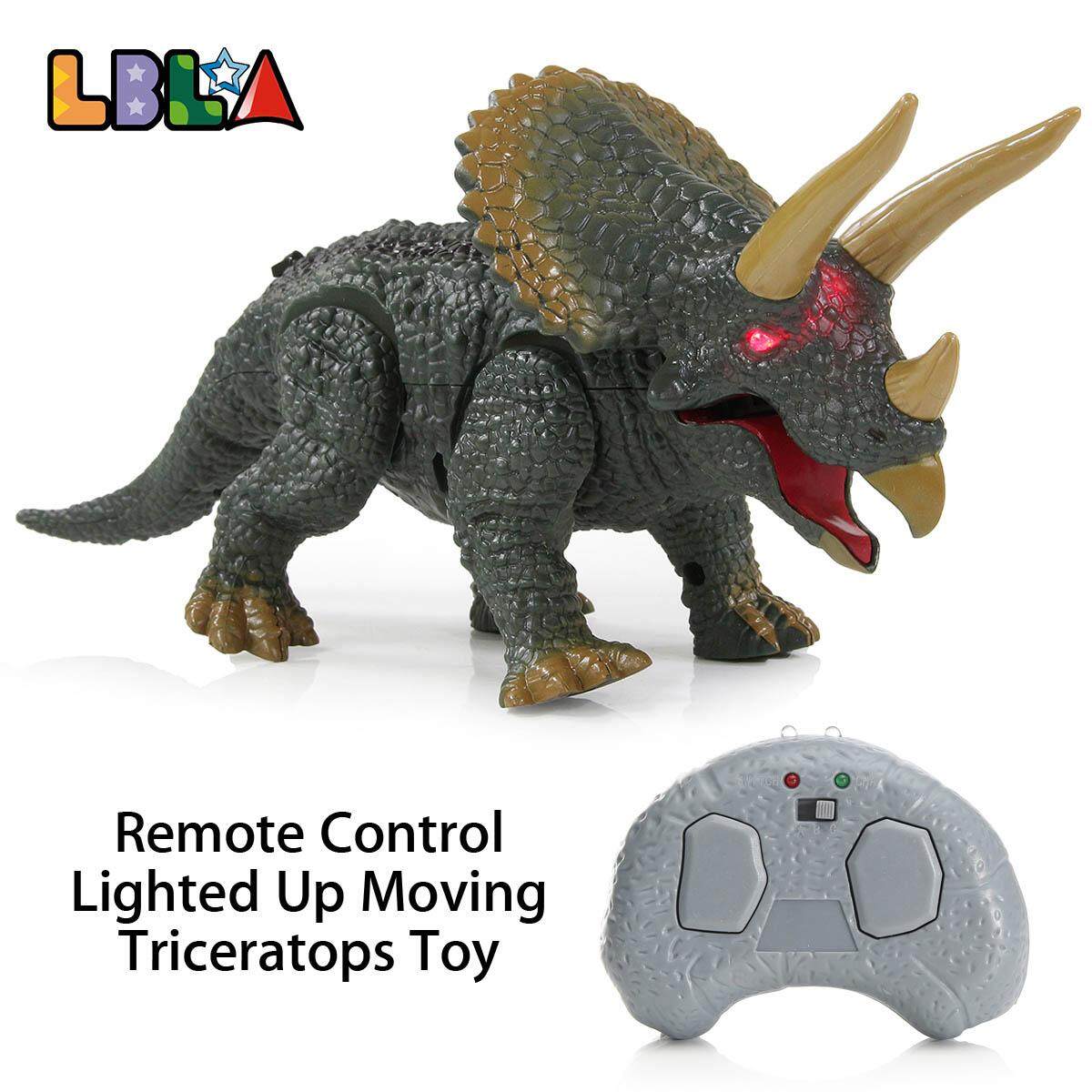 Remote Control Walking Dinosaur Triceratops Toy Model Light Sound Action Figure