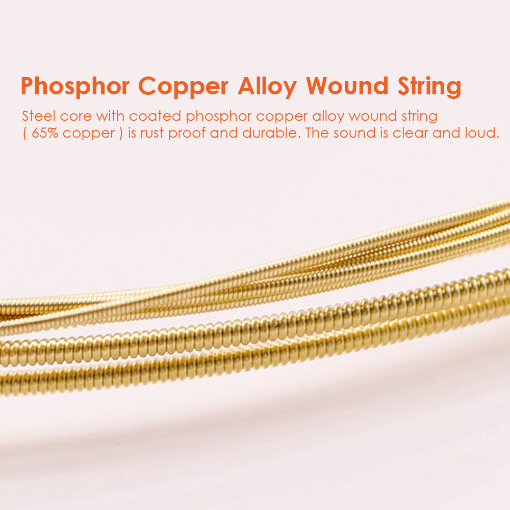 6 PCS Guitar Strings Acoustic Guitar Strings Steel Core Rust Proof Coated String for 6 String Guitar