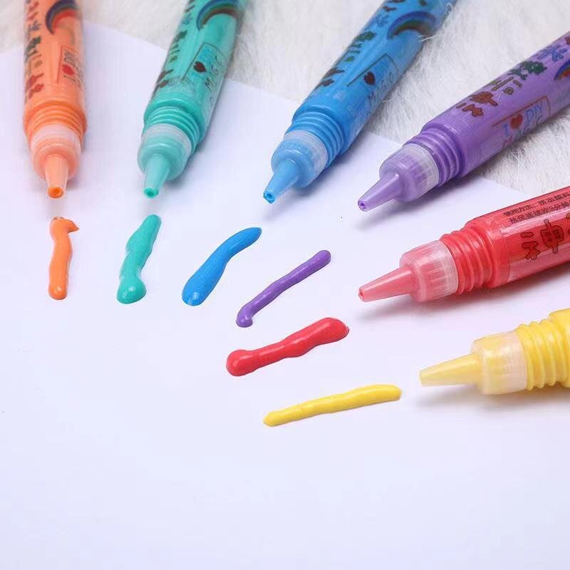 Bubble Pen,magic Popcorn Pen 6pcs Bubble Drawing Pen Puffy 3d Art