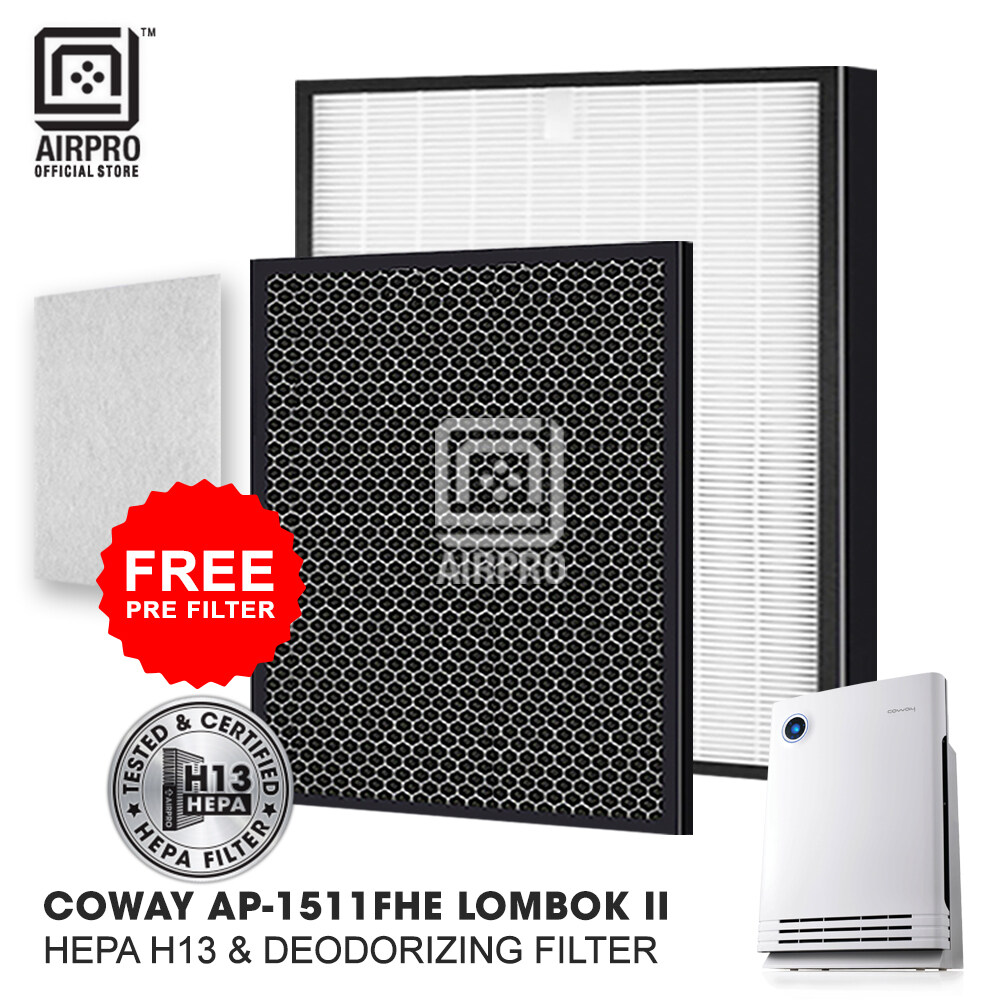 AIRPRO COWAY Lombok 2 AP 1511FHE H13 HEPA Deodorizing Air Purifier Filter for Lombok II Compatible With Coway Ap 1511Fhe Cost Effective Air Quality Improvement Easy To Replace Air Filter Lazada Lazada